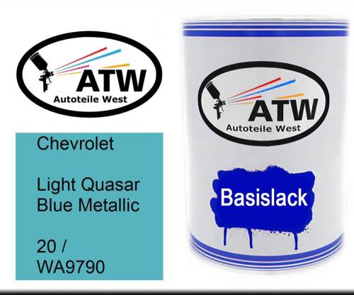 Chevrolet, Light Quasar Blue Metallic, 20 / WA9790: 500ml Lackdose, von ATW Autoteile West.